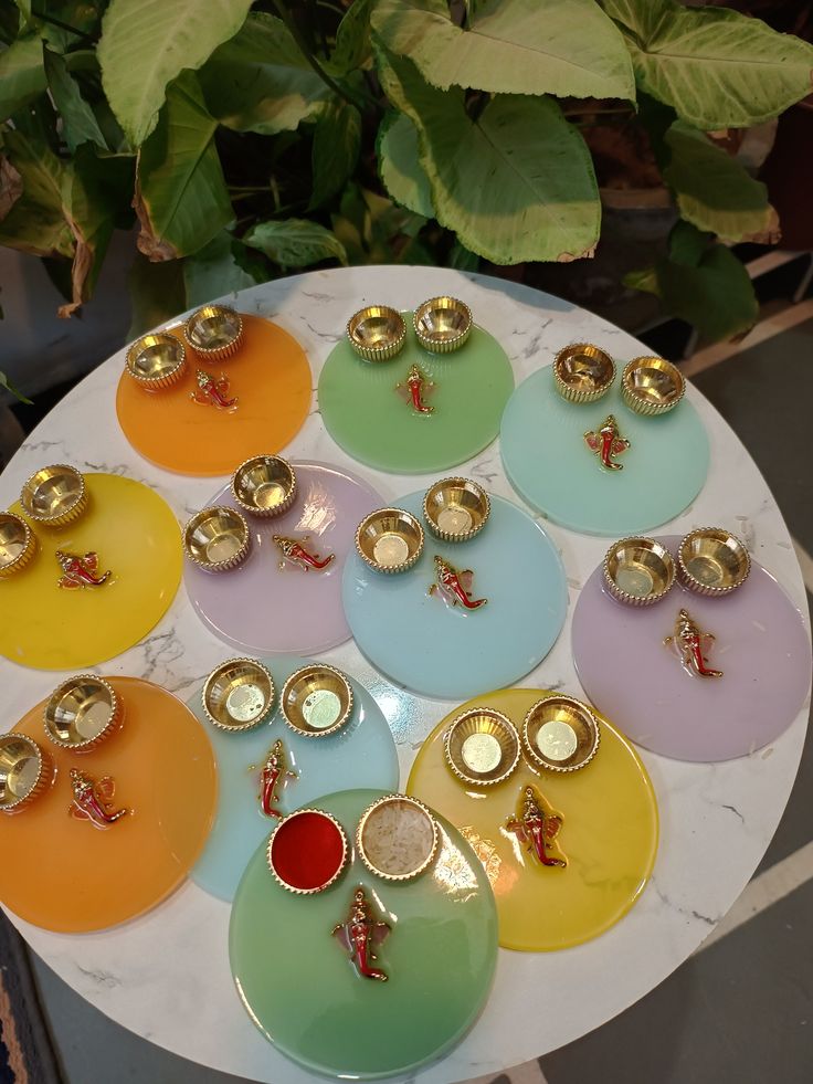 Mini Resin Pooja Plate – Elegant Wedding Return Gift